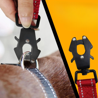 Laisse pour chien LeashFrog™ – version rouge avec coutures réfléchissantes