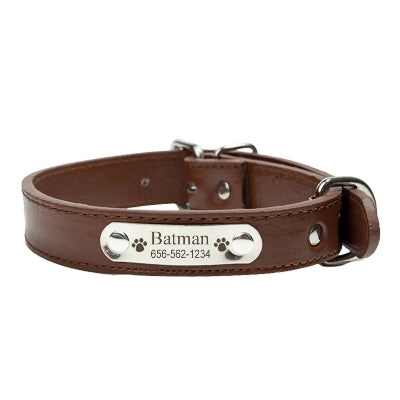 Collier-Chien - LeatherDogCollar™-marron