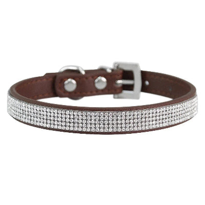 Collier-chien-glamour-LuxePattes-marron