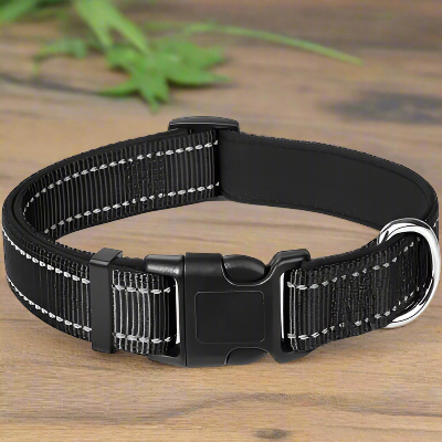 Collier pour chien  GlowStyle™ noir réglable