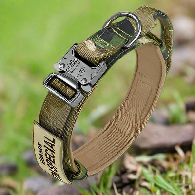 Collier chien DogOps Collar™ camouflage avec boucle métallique tactique